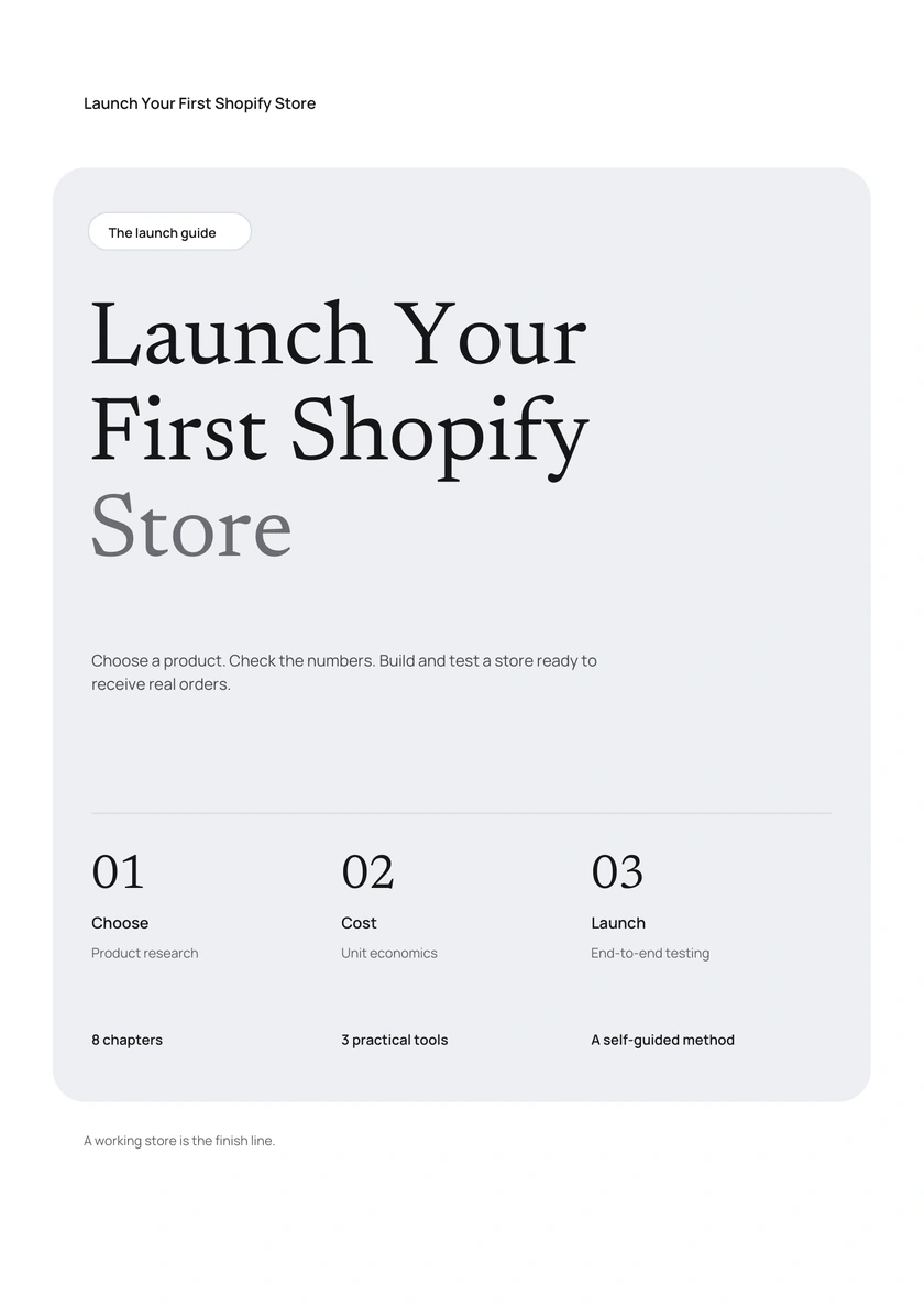 Launch Your First Shopify Store — original ebook cover